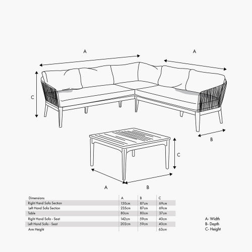 Honolulu Outdoor Corner Seating Set