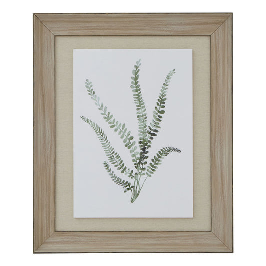 Watercolour Delicate Fern In Washed Wood Frame